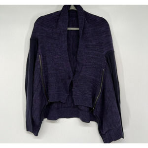 LULULEMON Wrap it Up Merino Wool Cardigan Womens Purple Sweater Thumbhole Soft